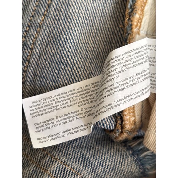 Rita Ora x Primark Womens Denim Shorts Frayed SZ 4  5 Pockets Button Fly Front - Picture 7 of 8